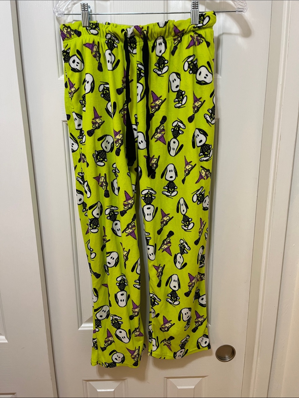 Peanuts Lime Green Snoopy Halloween Print Joggers